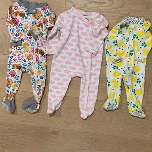 3 Pajama Bundle Nordstrom, Burt’s Bees, and Lamaze 3-6 mo